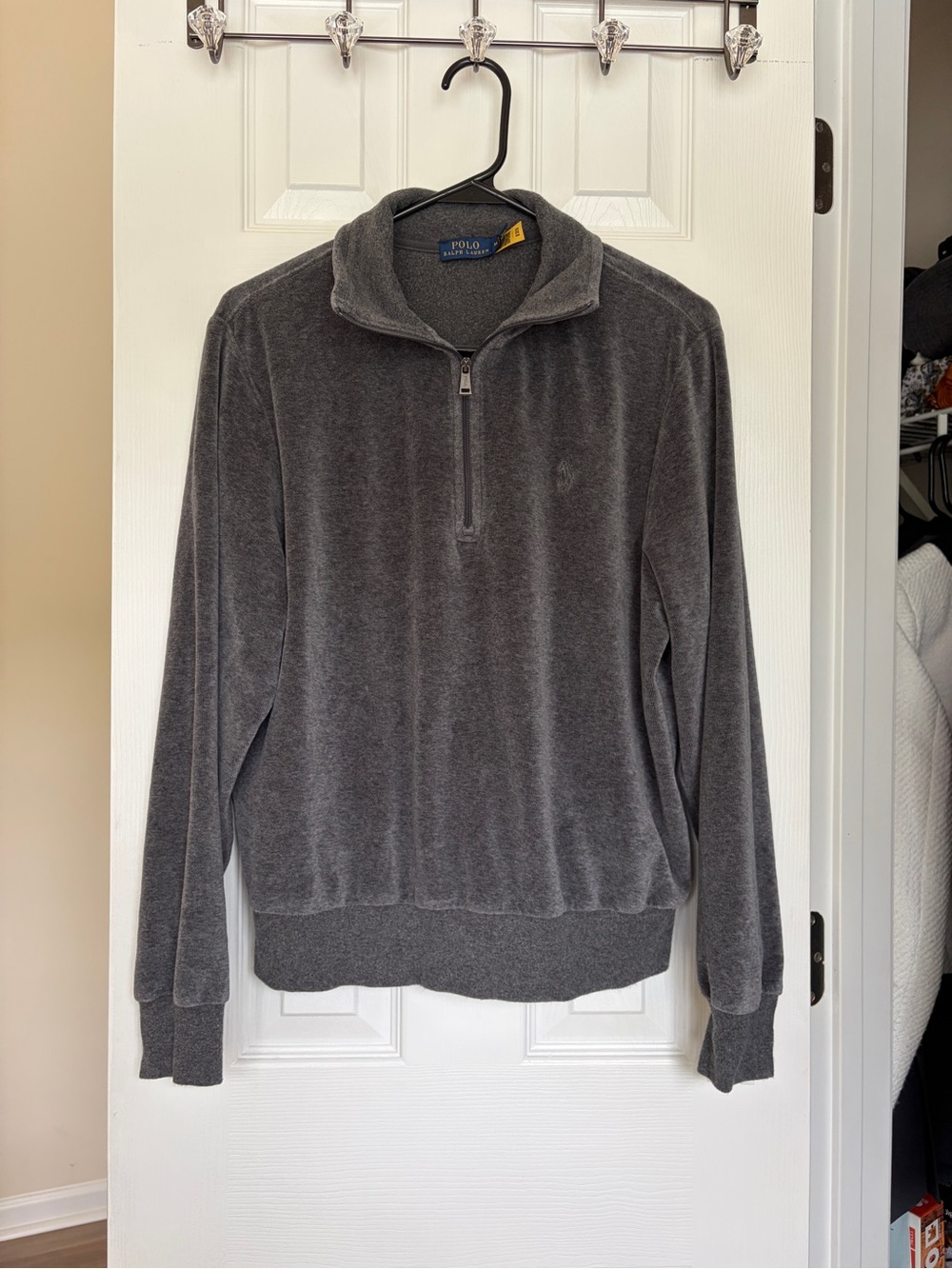 NWOT Polo Ralph Lauren velour quarter-zip sweatshirt Medium
